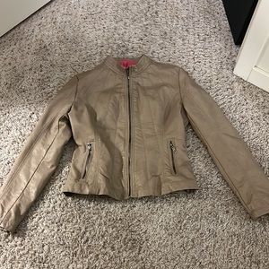 Biker style faux leather jacket